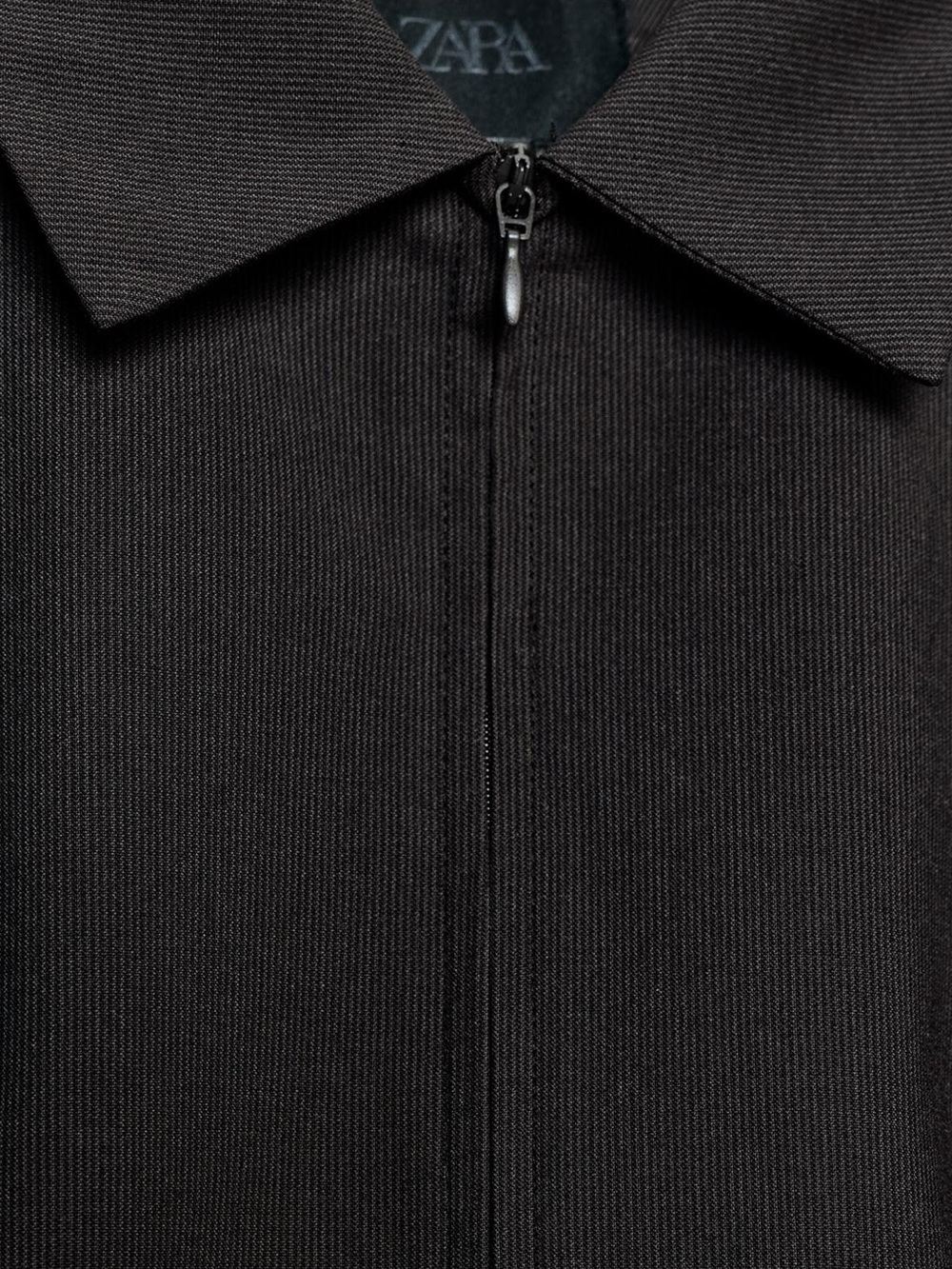 NWT Zara Striped Zipper Jacket Brown M - Picture 11 of 11